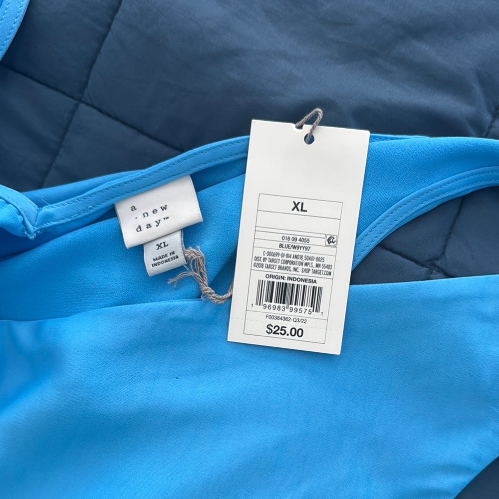 Vibrant Blue V-Neck Sleeveless dress - Picture 3 of 4